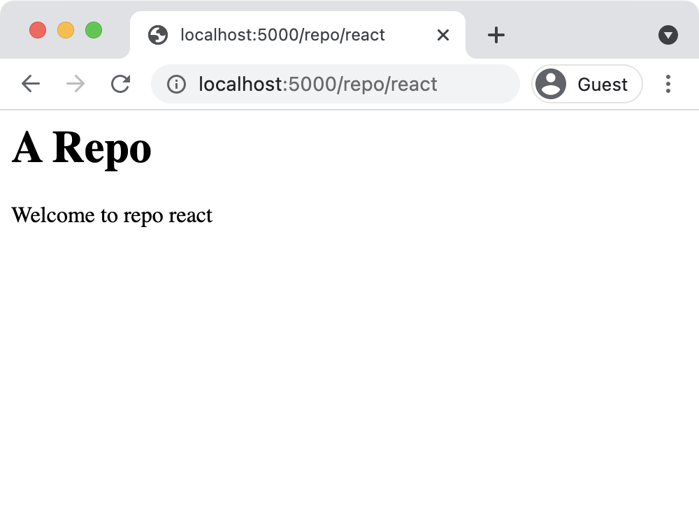 A
200 response from /repo/react